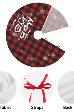 Merry Christmas Snowflake Tree Skirt for Xmas Decor Home 3 Sizes