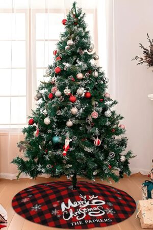 Merry Christmas Snowflake Tree Skirt for Xmas Decor Home 3 Sizes