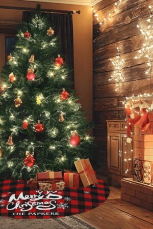 Merry Christmas Snowflake Tree Skirt for Xmas Decor Home 3 Sizes