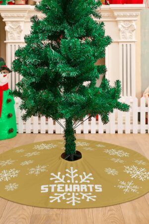 Merry Christmas Snowflake Tree Skirt for Xmas Decor Home 3 Sizes