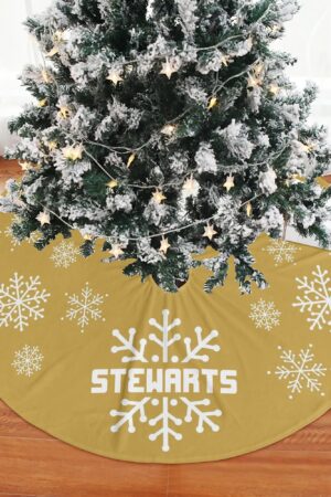 Merry Christmas Snowflake Tree Skirt for Xmas Decor Home 3 Sizes