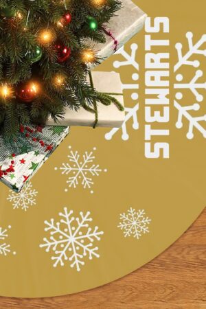 Merry Christmas Snowflake Tree Skirt for Xmas Decor Home 3 Sizes