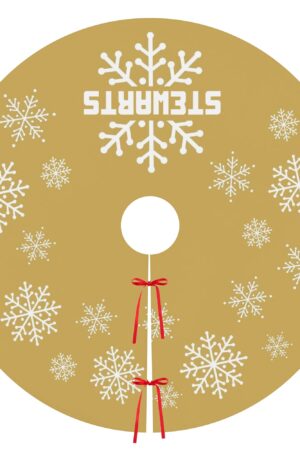 Merry Christmas Snowflake Tree Skirt for Xmas Decor Home 3 Sizes