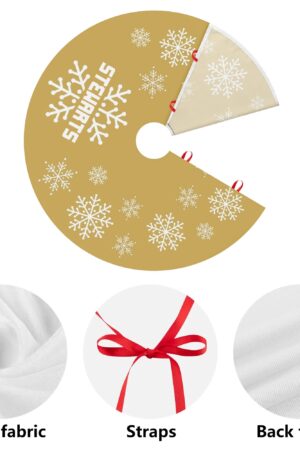 Merry Christmas Snowflake Tree Skirt for Xmas Decor Home 3 Sizes