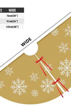 Merry Christmas Snowflake Tree Skirt for Xmas Decor Home 3 Sizes