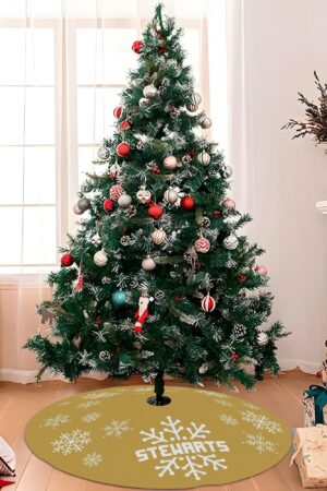 Merry Christmas Snowflake Tree Skirt for Xmas Decor Home 3 Sizes