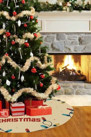Merry Christmas Snowflake Tree Skirt for Xmas Decor Home 3 Sizes