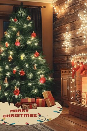 Merry Christmas Snowflake Tree Skirt for Xmas Decor Home 3 Sizes