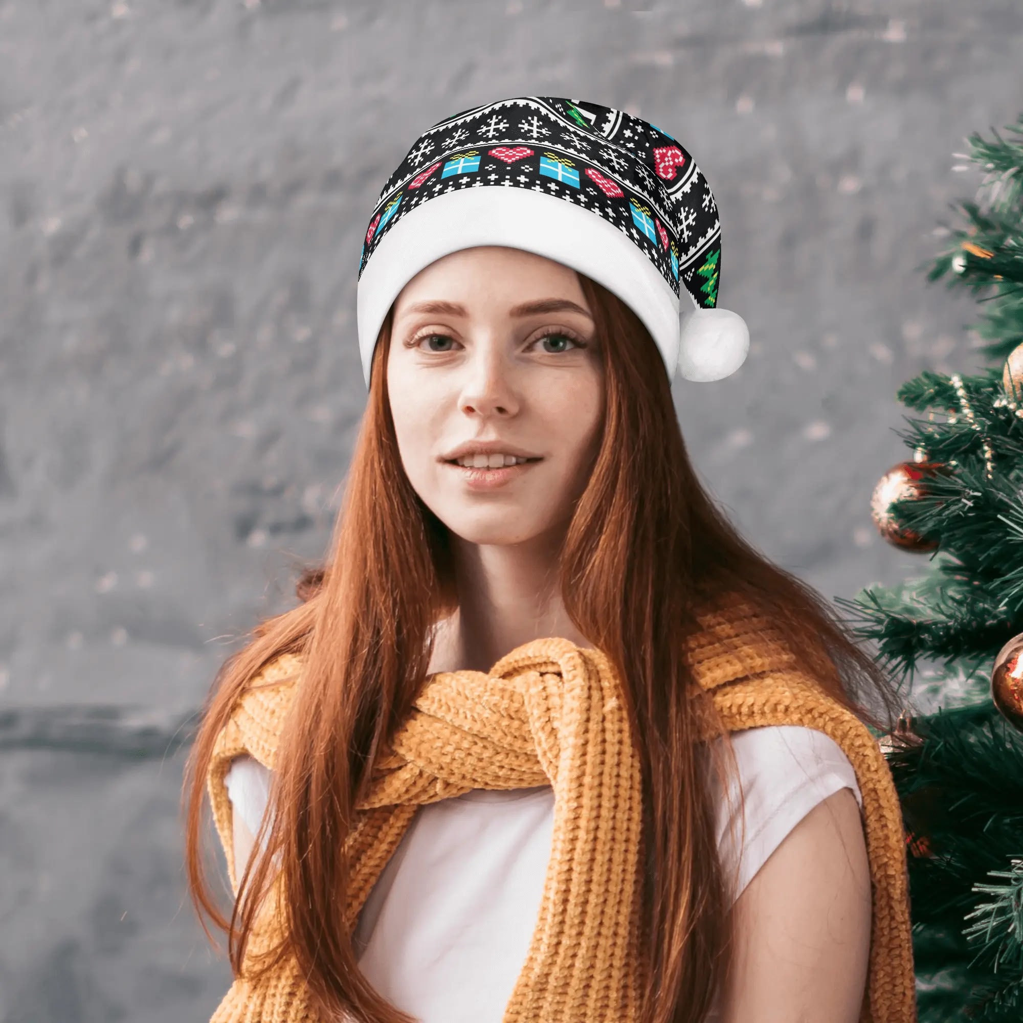 All Over Print Unisex Christmas Santa Hats - Image 5