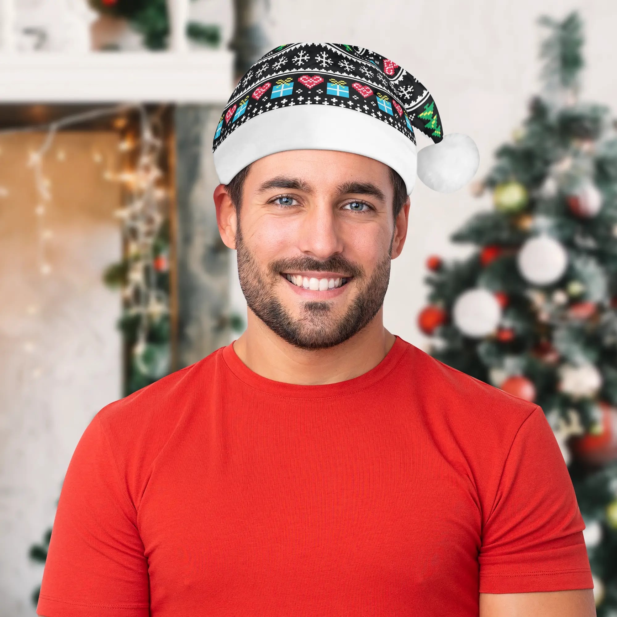 All Over Print Unisex Christmas Santa Hats - Image 6