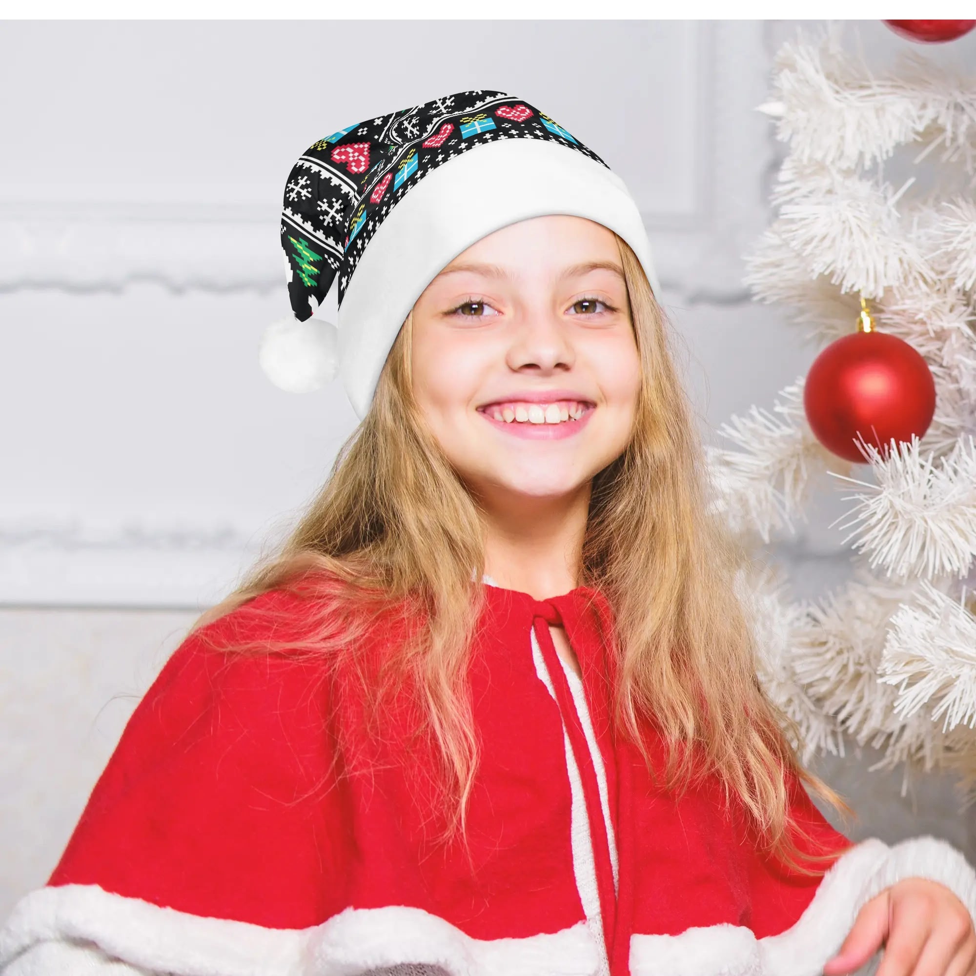 All Over Print Unisex Christmas Santa Hats - Image 7