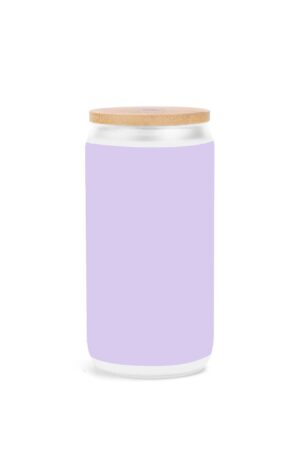 Frosted 16oz Glass Cups with Bamboo Lid Beer Can Tumbler