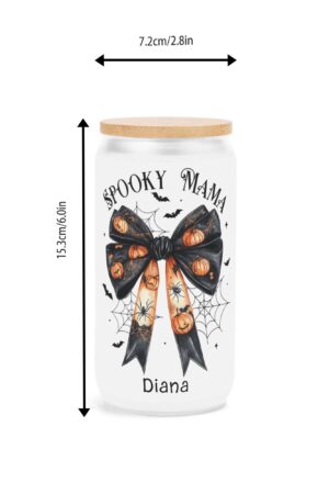 Frosted 16oz Glass Cups with Bamboo Lid Beer Can Tumbler