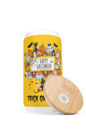 Frosted 16oz Glass Cups with Bamboo Lid Beer Can Tumbler