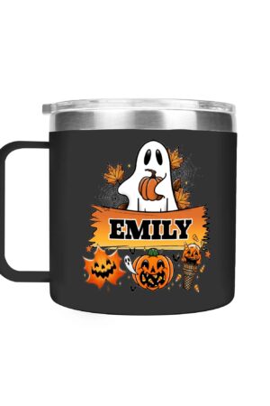 Personalized 14oz Stainless Steel Coffee Mug Coffee Cup with Lid and Handle