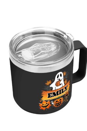 Personalized 14oz Stainless Steel Coffee Mug Coffee Cup with Lid and Handle