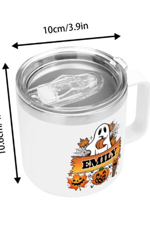 Personalized 14oz Stainless Steel Coffee Mug Coffee Cup with Lid and Handle