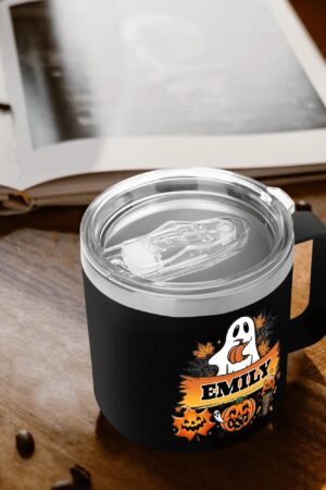 Personalized 14oz Stainless Steel Coffee Mug Coffee Cup with Lid and Handle