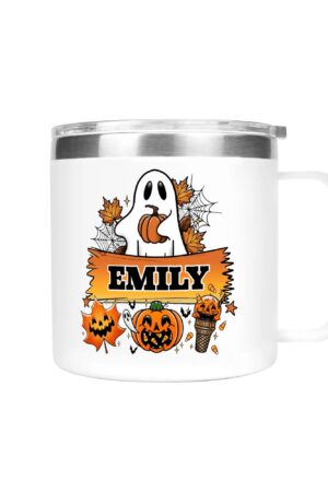 Personalized 14oz Stainless Steel Coffee Mug Coffee Cup with Lid and Handle