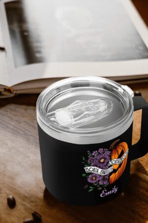 Personalized 14oz Stainless Steel Coffee Mug Coffee Cup with Lid and Handle