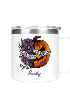 Personalized 14oz Stainless Steel Coffee Mug Coffee Cup with Lid and Handle