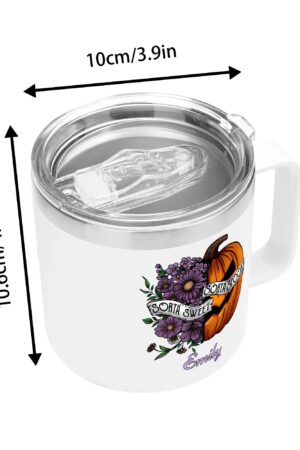 Personalized 14oz Stainless Steel Coffee Mug Coffee Cup with Lid and Handle