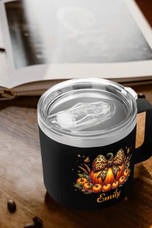 Personalized 14oz Stainless Steel Coffee Mug Coffee Cup with Lid and Handle