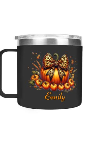 Personalized 14oz Stainless Steel Coffee Mug Coffee Cup with Lid and Handle