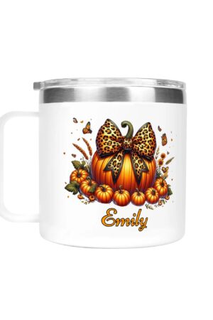 Personalized 14oz Stainless Steel Coffee Mug Coffee Cup with Lid and Handle