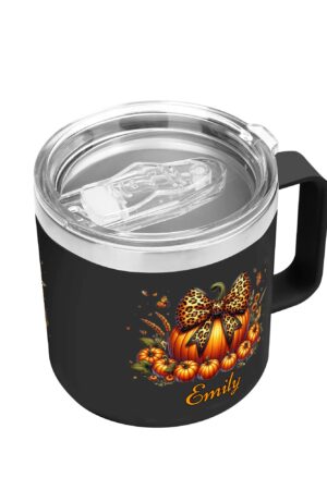 Personalized 14oz Stainless Steel Coffee Mug Coffee Cup with Lid and Handle