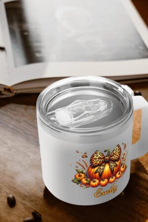 Personalized 14oz Stainless Steel Coffee Mug Coffee Cup with Lid and Handle