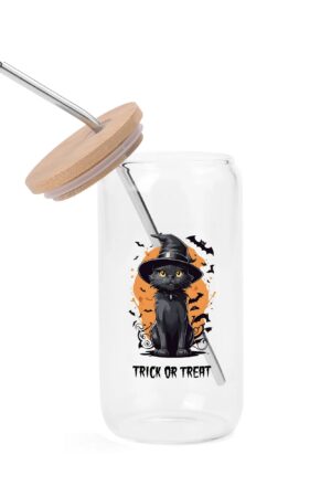 Transparent Bamboo Covered Cup 16oz Glass Cups Furniture with Straw