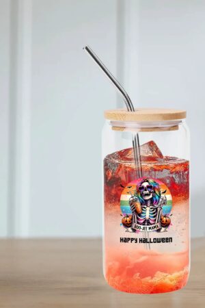 Transparent Bamboo Covered Cup 16oz Glass Cups Furniture with Straw