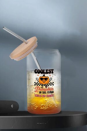 Transparent Bamboo Covered Cup 16oz Glass Cups Furniture with Straw