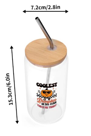 Transparent Bamboo Covered Cup 16oz Glass Cups Furniture with Straw