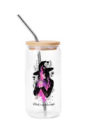 Transparent Bamboo Covered Cup 16oz Glass Cups Furniture with Straw