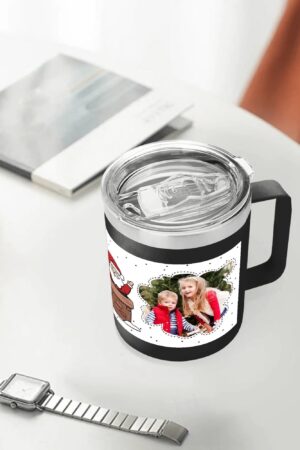 Custom 12oz Stainless Steel Coffee Mug Coffee Cup with Lid and Handle