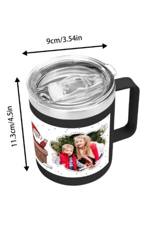 Custom 12oz Stainless Steel Coffee Mug Coffee Cup with Lid and Handle