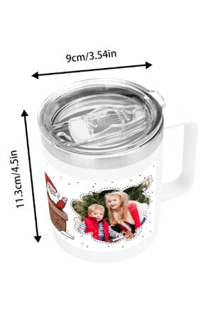 Custom 12oz Stainless Steel Coffee Mug Coffee Cup with Lid and Handle