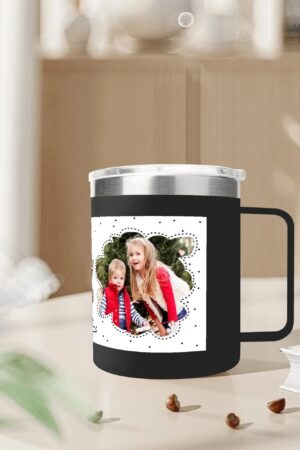 Custom 12oz Stainless Steel Coffee Mug Coffee Cup with Lid and Handle