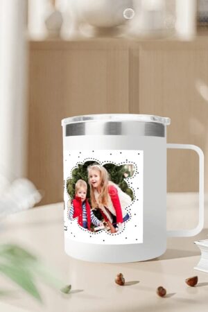 Custom 12oz Stainless Steel Coffee Mug Coffee Cup with Lid and Handle