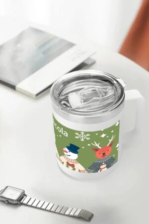 Custom 12oz Stainless Steel Coffee Mug Coffee Cup with Lid and Handle