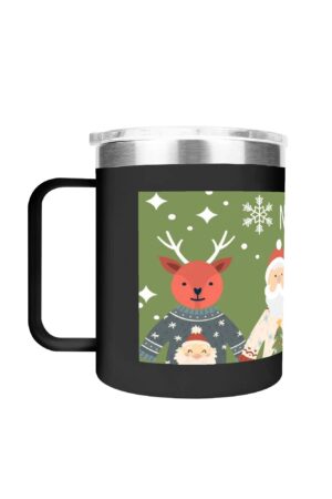 Custom 12oz Stainless Steel Coffee Mug Coffee Cup with Lid and Handle