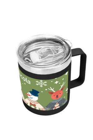 Custom 12oz Stainless Steel Coffee Mug Coffee Cup with Lid and Handle