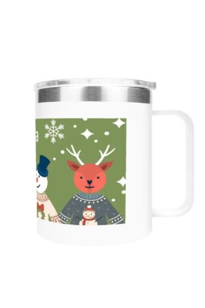 Custom 12oz Stainless Steel Coffee Mug Coffee Cup with Lid and Handle