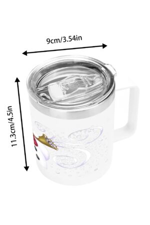 Custom 12oz Stainless Steel Coffee Mug Coffee Cup with Lid and Handle