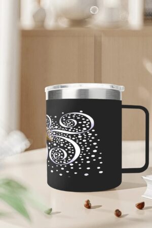 Custom 12oz Stainless Steel Coffee Mug Coffee Cup with Lid and Handle