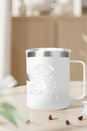 Custom 12oz Stainless Steel Coffee Mug Coffee Cup with Lid and Handle