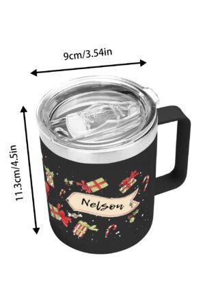 Custom 12oz Stainless Steel Coffee Mug Coffee Cup with Lid and Handle