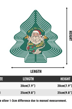 Christmas Tree Shape Hanging Wind Spinner for Garden Decor Yard Art